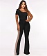 Mesh Patch Single Shoulder One Piece Jumpsuit MA-533