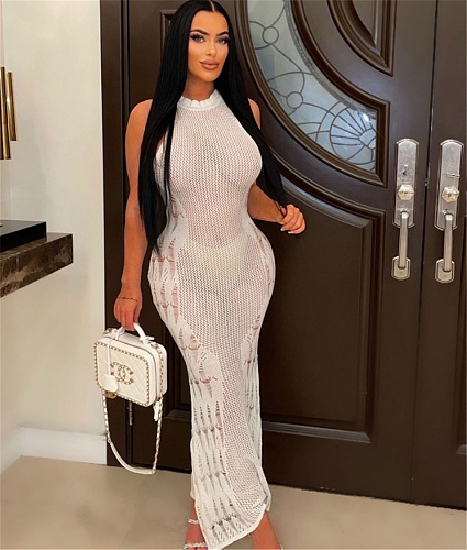 Knitted Crochet See Through Summer Beach Dress ZS-0250-1