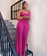 Solid Backless Vest Tops+Wide Leg Pants Outfit YIM-308