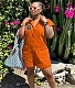 Short Sleeve Button Down Loose Straight Romper YIM-309
