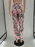 Y2K Streetwear Camo Print Bandage Straight Pants BN-9405