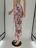 Y2K Streetwear Camo Print Bandage Straight Pants BN-9405