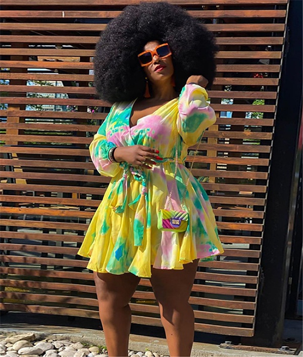 V Neck Long Sleeve Lace Up Pleated Plus Size Dress OSS-20858