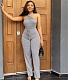 Halter Neck Lace Up Backless Straight Jumpsuits YS-843