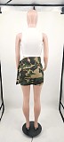 Camo Print Street All-match Lace Up Mini Skirts XING-241