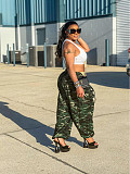 Camo Print Loose Baggy Sleeveless Cargo Jumpsuits JLY-19546