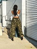 Camo Print Loose Baggy Sleeveless Cargo Jumpsuits JLY-19546