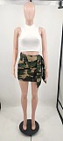 Camo Print Street All-match Lace Up Mini Skirts XING-241