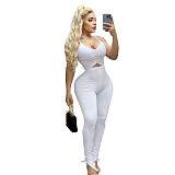 Solid Camisole Crop Tops Body-shaping 2 Piece Pant Sets JZH-8125