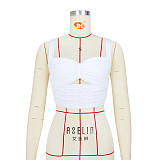 All Match Sleeveless Ruched Slim Camisole Crop Tops ASL-6636
