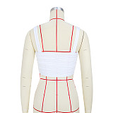 All Match Sleeveless Ruched Slim Camisole Crop Tops ASL-6636