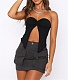 Sexy Solid Asymmetric Twist Strapless Crop Tops ASL-6633