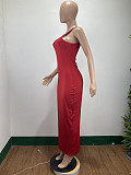 Solid Color Sleeveless O Neck Maxi Long Dresses DAI-8352-1