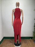 Solid Color Sleeveless O Neck Maxi Long Dresses DAI-8352-1