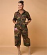 Camo Print Half Sleeve High Waist Street Jumpsuit YNS-1889