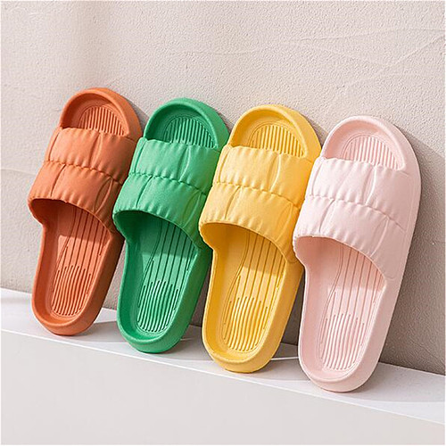 2023 Summer Soft Comfortable EVA Non-slip Flip Flops Bath Slippers Couple Family Flat Shoes Hotel Sandals Women Indoor Home Slippers