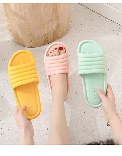 Fashion House Slippers EVA Soft Sole Slide Sandals Men Women Indoor Comfortable Non-slip Home Shower Slippers