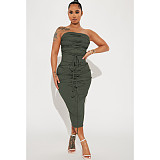 Sexy Solid Color Strapless Bandage Skinny Dresses ASL-6639