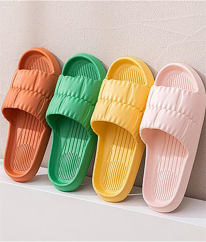 2023 Summer Soft Comfortable EVA Non-slip Flip Flops Bath Slippers Couple Family Flat Shoes Hotel Sandals Women Indoor Home Slippers