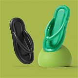 Summer Casual Thong Slippers Outdoor Beach Sandals EVA Flat Platform Comfy Non-slip Flip Flops Shoes Women Couple Thick Soled
