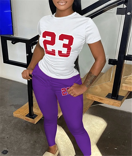 5XL Plus Size T shirt Tops Skinny Pencil Pants Outfits DN-8000R6