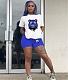 Cartoon Print T Shirt and Shorts Two Piece Set DN-8008B24