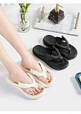 Soft Sole Thong Flip Flops Slippers Summer Outdoor Beach Sandals EVA Women's Non-slip Flat Platform Clip Toe Bathroom Slides