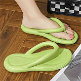 Summer Casual Thong Slippers Outdoor Beach Sandals EVA Flat Platform Comfy Non-slip Flip Flops Shoes Women Couple Thick Soled