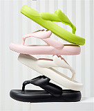 Soft Sole Thong Flip Flops Slippers Summer Outdoor Beach Sandals EVA Women's Non-slip Flat Platform Clip Toe Bathroom Slides