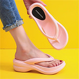 2023 Summer Thick Platform Sole Wedges Flip Flops for Women Clip Toe Sandals Woman Non-slip Beach Slippers Outdoor Slides