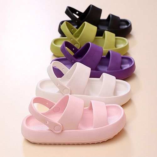 Summer Women Beach Platform Sandals Black Soft Sole EVA Slides Woman Fashion Non-slip Outdoor Slippers Female Comfortable Shoes