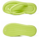 Summer Casual Thong Slippers Outdoor Beach Sandals EVA Flat Platform Comfy Non-slip Flip Flops Shoes Women Couple Thick Soled
