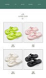 Soft Sole Thong Flip Flops Slippers Summer Outdoor Beach Sandals EVA Women's Non-slip Flat Platform Clip Toe Bathroom Slides