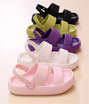 Summer Women Beach Platform Sandals Black Soft Sole EVA Slides Woman Fashion Non-slip Outdoor Slippers Female Comfortable Shoes