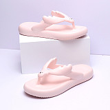 Soft Sole Thong Flip Flops Slippers Summer Outdoor Beach Sandals EVA Women's Non-slip Flat Platform Clip Toe Bathroom Slides