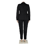 Chic Long Sleeve Cut Out Blazer Hollow Out Pants Set NY-2563