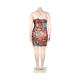 Sexy Floral Print Backless Bodycon Slip Dresses NY-2688
