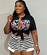 Striped High Waist Versatile Plus-size Shorts JLY-19555