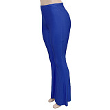 Solid Color Slim Fit High Waist Flare Pants SH-390324