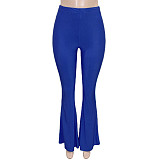 Solid Color Slim Fit High Waist Flare Pants SH-390324