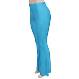 Solid Color Slim Fit High Waist Flare Pants SH-390324