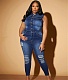 Sleeveless Button Up Ripped Holes Denim Jumpsuit LX-6951