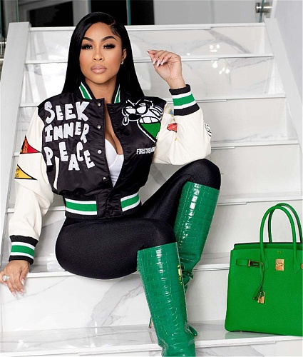 Single Breasted Printed Streetwear Baseball Jackets AL-7503