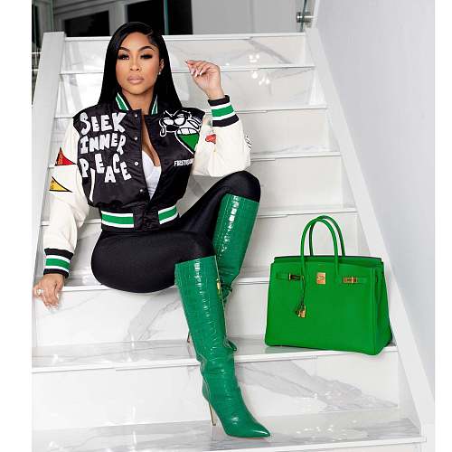 Single Breasted Printed Streetwear Baseball Jackets AL-7503