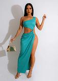 One Shoulder Hollow Out High Split Party Dresses BS-1336