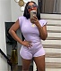 Solid Sleeveless Tank Tops Biker Shorts Joggers Suit WSM-5340