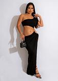 One Shoulder Hollow Out High Split Party Dresses BS-1336