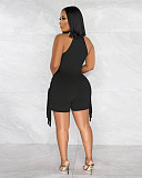 Sleeveless Bodysuit+Tassel Side Biker Shorts 2 Pcs Sets BS-1339