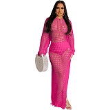 Sexy Knitted Crochet See Through Tassel Beach Dress NIYA-8139