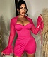 Sexy Sheer Mesh Patchwork Flare Sleeve Skinny Romper NM-8805